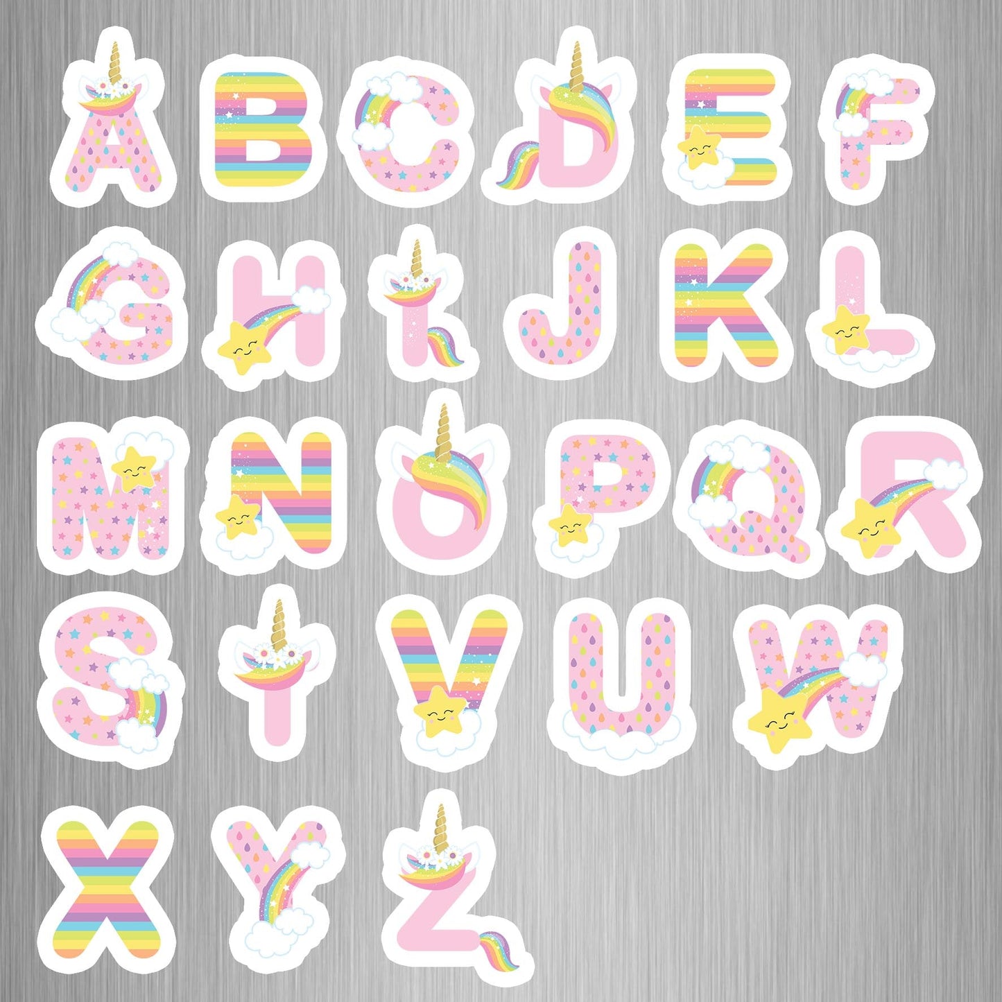 Unicorn Alphabet Fridge Magnets - (26 PER PACK) (UK)