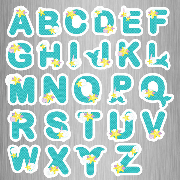 Mermaid Alphabet Fridge Magnets - (26 PER PACK) (UK)