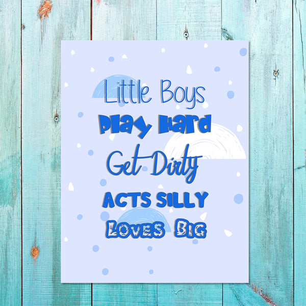 Set of 1 Little Boys, Play hard... Canvas & More 