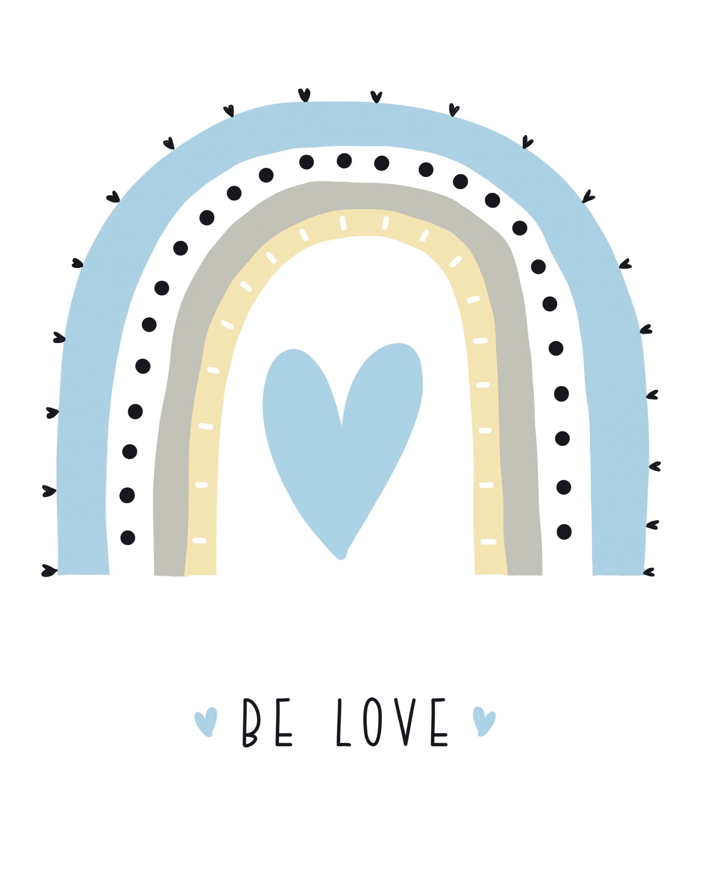 Girls: Set of 3 - Rainbow - Be love - Be Happy - Be Kind Canvas & More 