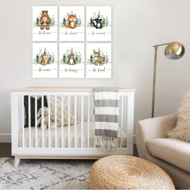 Unisex: Set of 6 - Woodlands Be Brave