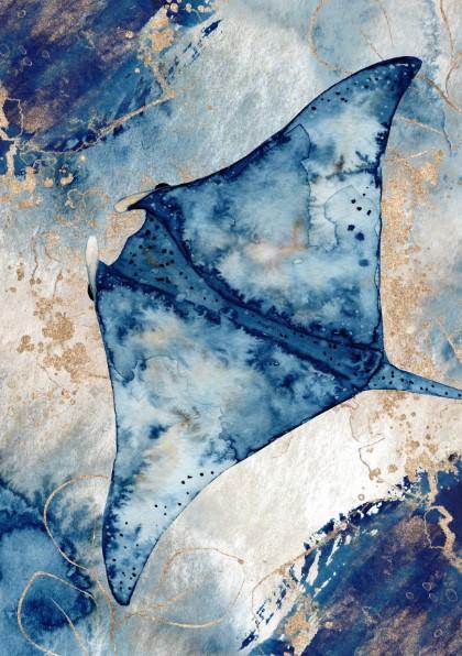 Set of 3 - Underwater Watercolour Canvas & More 