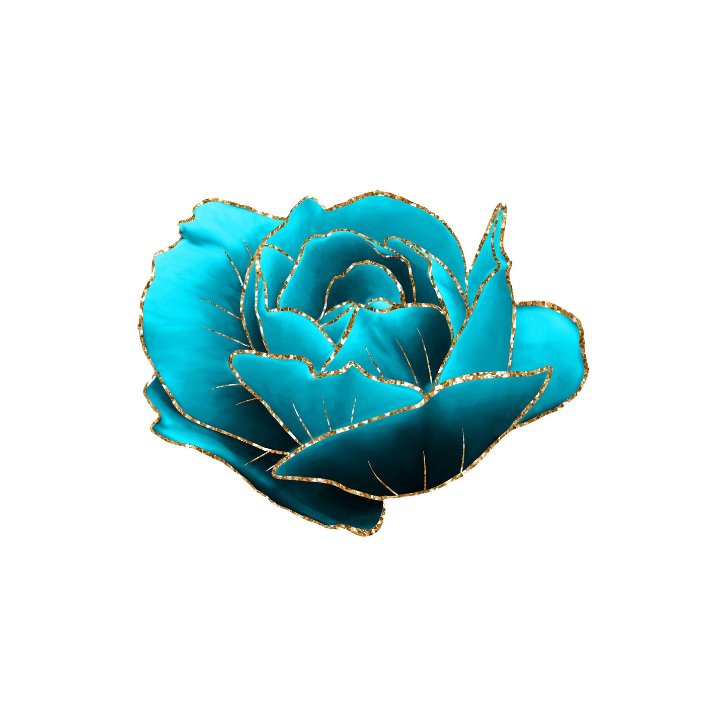 Teal and Gold Glam Roses