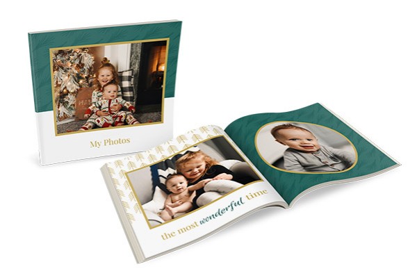 Hardcover Photobook: Green and Gold Theme (A4, A5 or Square) (UK)