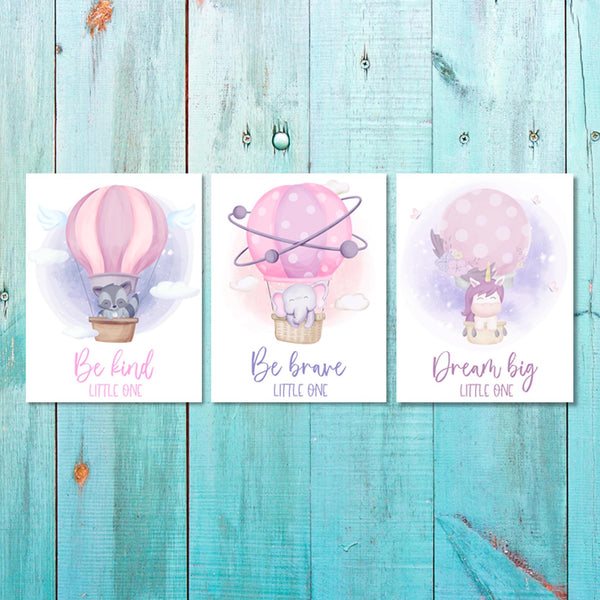 Set of 3 Girls Balloon Animals Canvas & More 