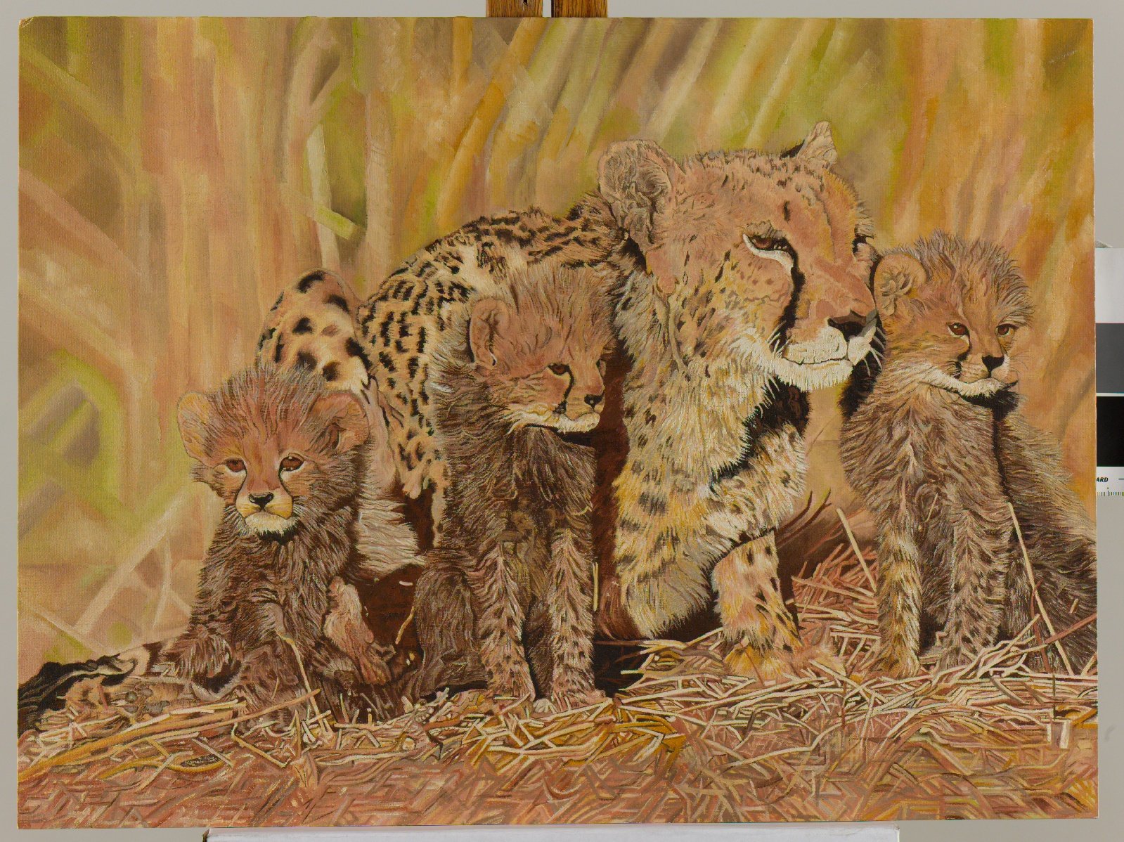 Cheetah & Her Cubs Oil Painting Oil Painting Clive 