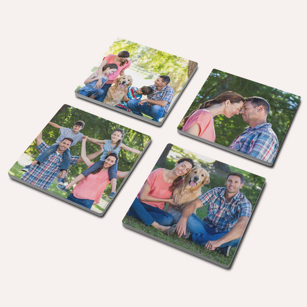Personalized Coasters - Square Glass Sets (UK)