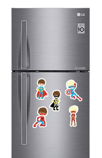 Super Hero Boys Fridge Magnets - (5 PER PACK)