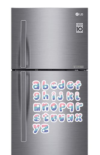 Milky Way Alphabet Lower Case Photo Fridge Magnets - (26 PER PACK)