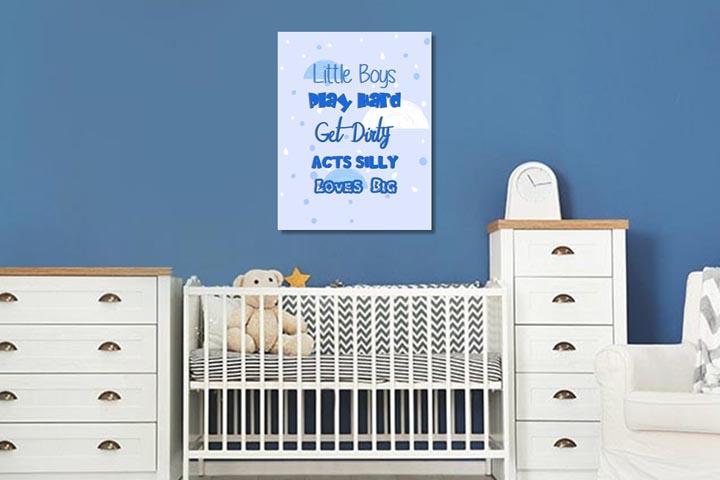 Set of 1 Little Boys, Play hard... Canvas & More 