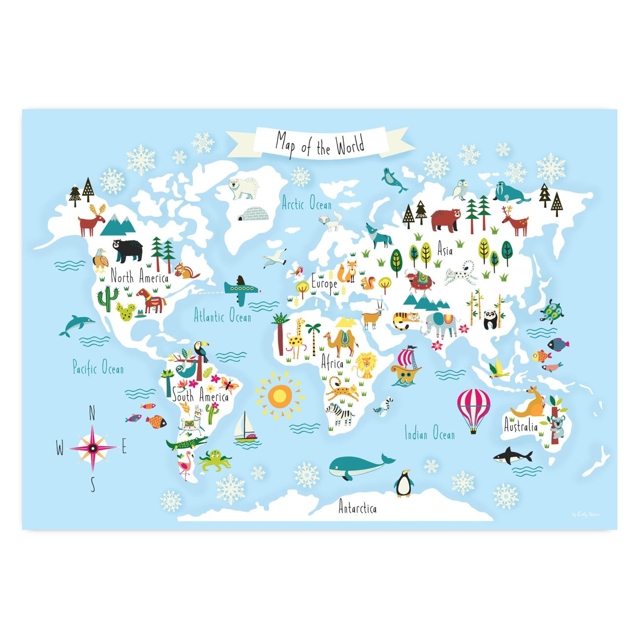 Kids World Map Poster (A1)