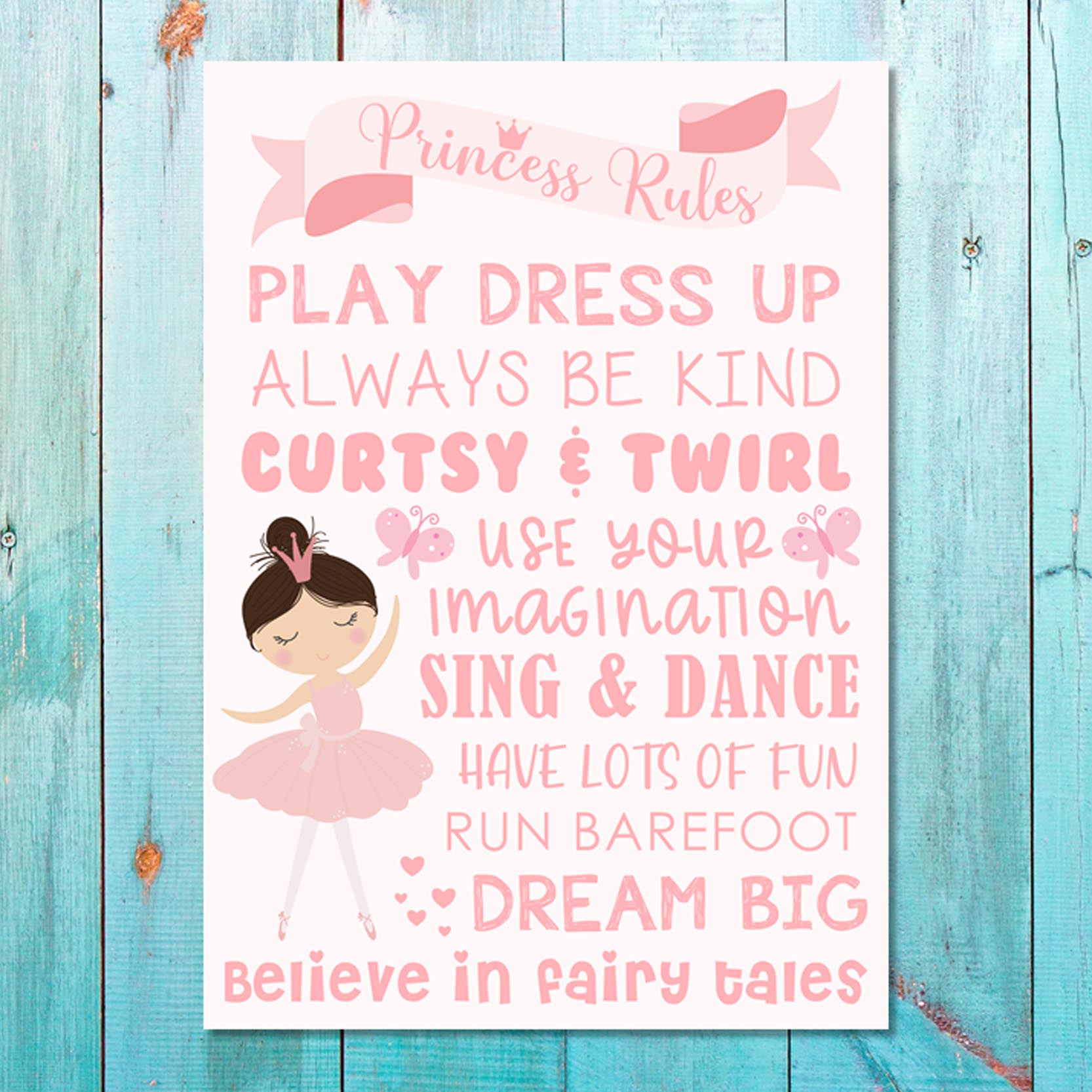 Girls: Set of 1 - Princess Rules – Canvas & More