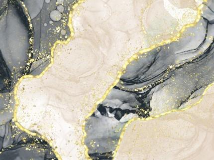 Alcohol-Ink-Gold-Glitter Canvas Prints Canvas & More A2 Black-Brown-Gold Glitter 