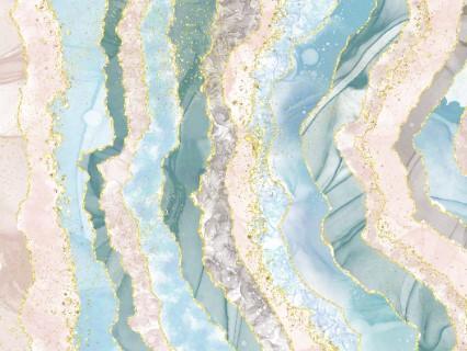 Alcohol-Ink-Gold-Glitter Canvas Prints Canvas & More A2 Brown-Pink-Blue-Green-Gold Glitter 