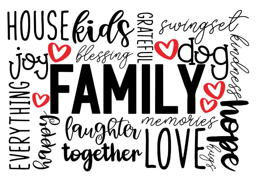 Wall Art Quote: Family-Kids-Dog-Love