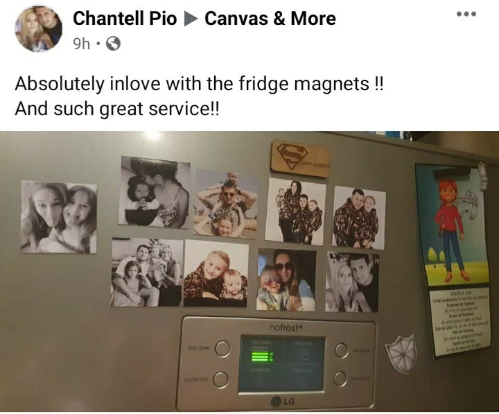 Square Photo Fridge Magnets - personalised (9 PER PACK) MEDIUM -6cm x 6cm (UK)