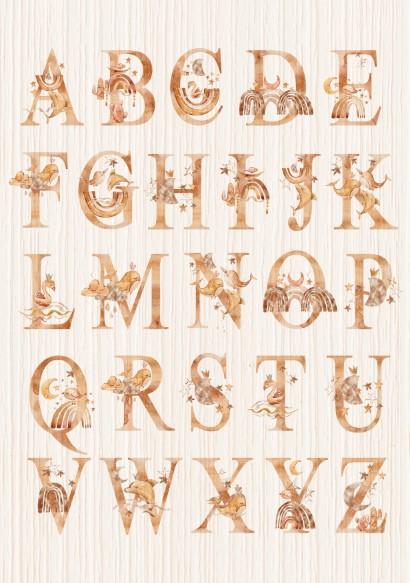 Unisex: Set of 1 - Watercolor-nursery-alphabet-print Canvas & More 