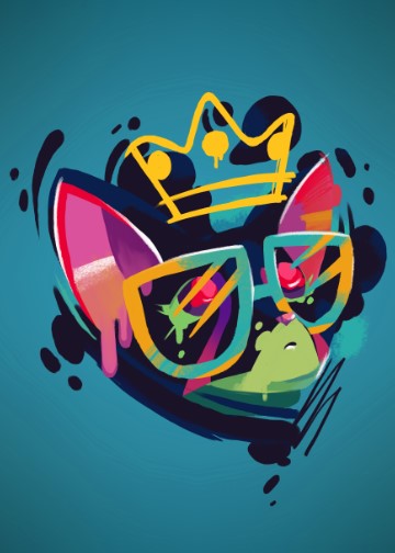 Teen Boys: Set of 1 -  Grafitti-Kitty