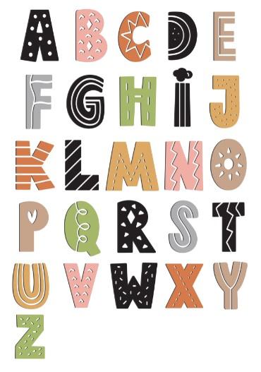 Unisex: Set of 3 - Mix Colors ABC and Numbers Canvas & More 