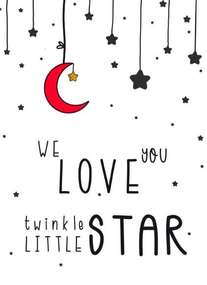 Unisex: Set of 1 - We love you twinkle little Star (Available in 2 colors) Canvas & More 