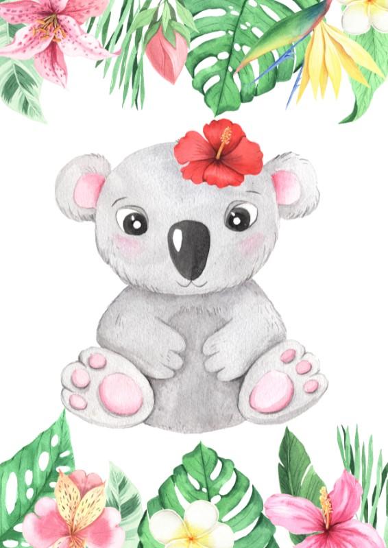 Girls: Set of 3 - Watercolor-Tropical-Animals (1) Canvas & More 