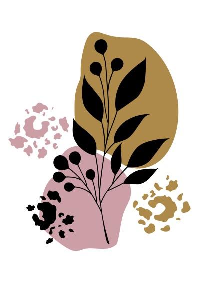 Set of 3 - Abstract floral blush gold Canvas & More 