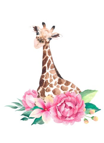 Girls Set of 3 - Safari Watercolor Tropical Babies