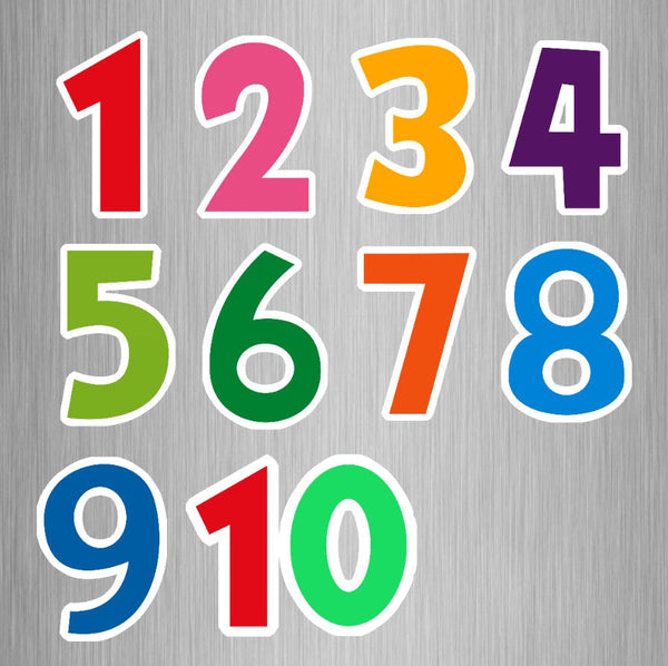 Plain Theme Numbers Photo Fridge Magnets - (11 PER PACK) (UK)