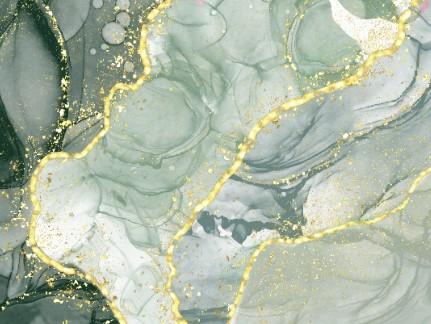 Alcohol-Ink-Gold-Glitter Canvas Prints Canvas & More A1 Dark Green-Ligt Green-Gold Glitter 