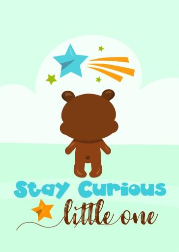 Unisex: Set of 3 - Stay curious little Bear (available in 3 colors) Canvas & More 3x A4 Green 
