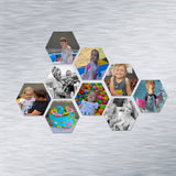 Hexagonal Photo Fridge Magnets - personalised (9 PER PACK) LARGE 10cm x 10cm (UK)