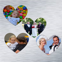 Heart Shaped Photo Fridge Magnets - personalised (4 PER PACK) (UK)