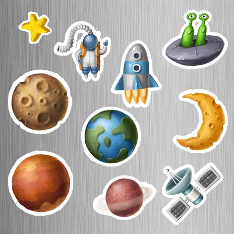 Space Photo Fridge Magnets - (10 PER PACK) (UK)