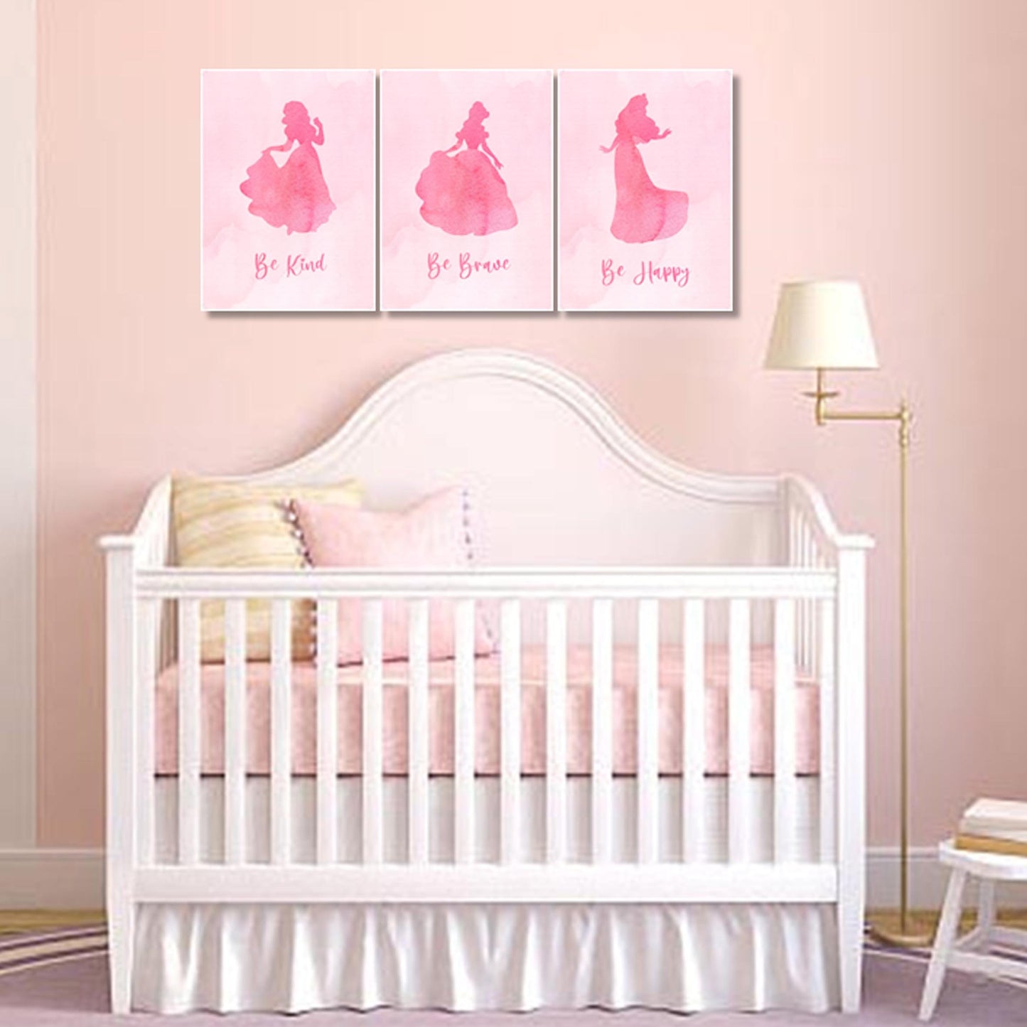Girls: Set of 3 - Princess Pink Watercolor Canvas & More 