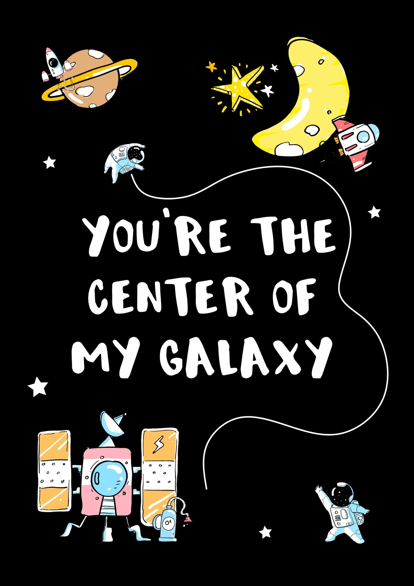 Boys: Set of 1 - You are the center of my Galaxy Canvas & More 