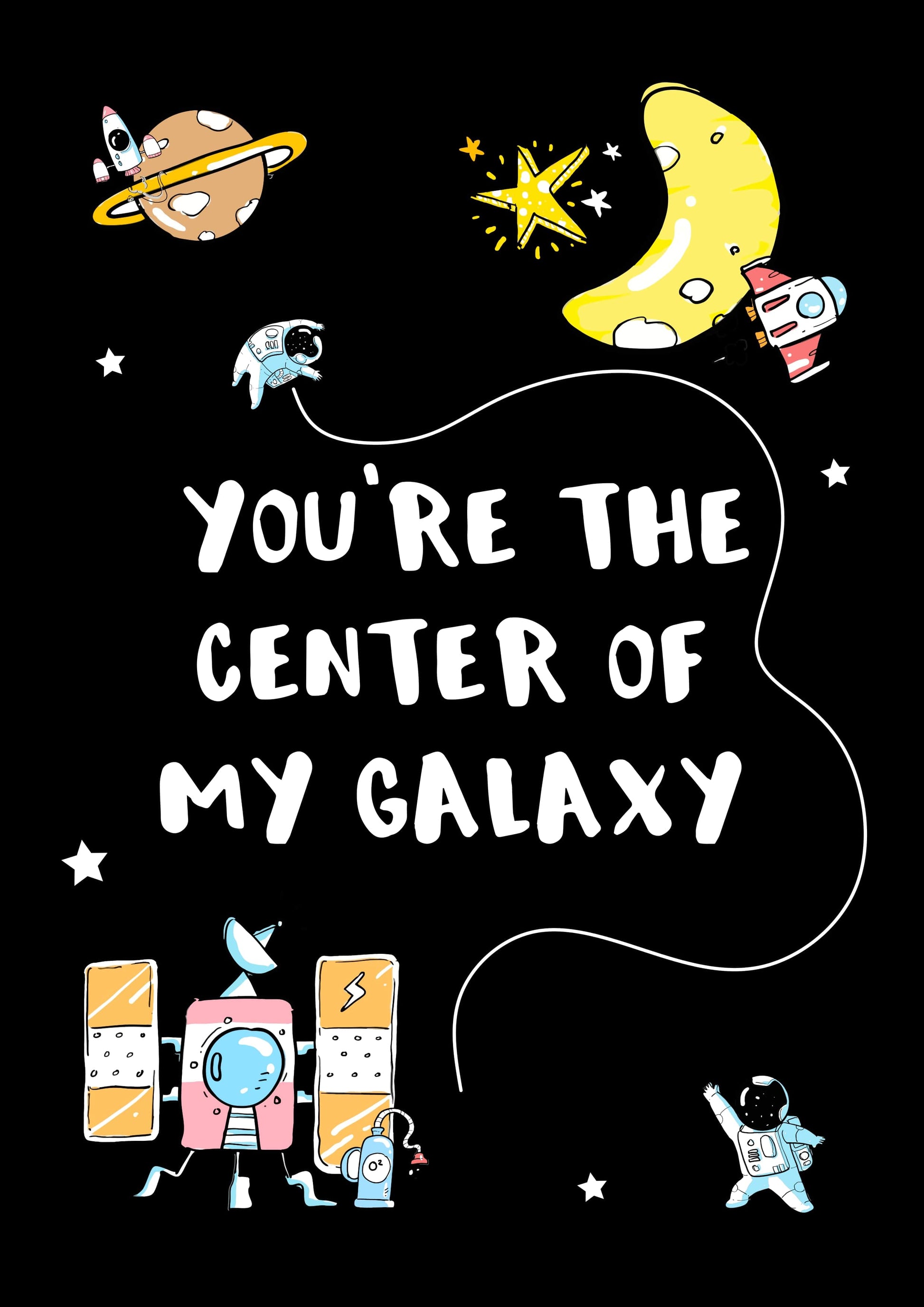 Boys: Set of 1 - You are the center of my Galaxy Canvas & More 