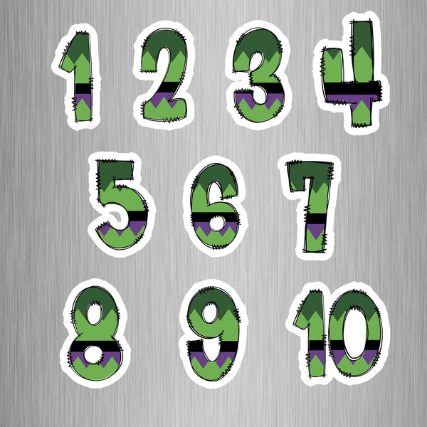 Hulk Theme Numbers Photo Fridge Magnets - (10 PER PACK) (UK)