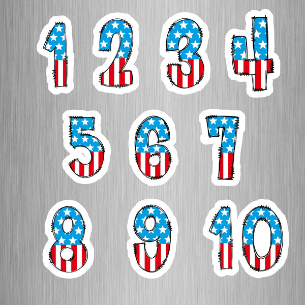 Captain America Theme Numbers Photo Fridge Magnets - (10 PER PACK) (UK)