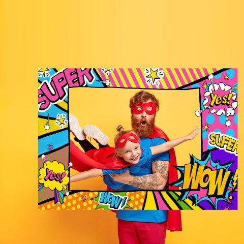 Selfie Photo Frame Prop "Pop Art Super Hero"