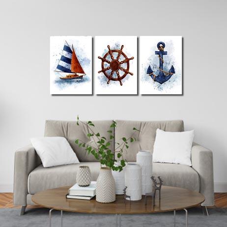 Set of 3 - Nautical Canvas & More 