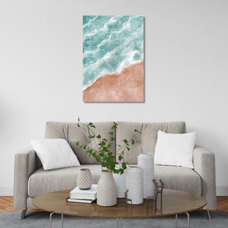 Set of 1: Boho-Abstract-Sea-Waves Canvas & More 