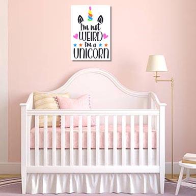 Girls: Set of 1 - I'm not Weird, I'm a Unicorn Canvas & More 