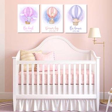 Set of 3 Girls Balloon Animals (2) Canvas & More 