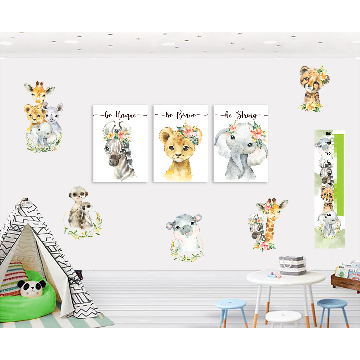 Floral Safari Theme (Canvas & Stickers)