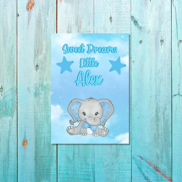 Boys: Set of 1 - Sweet Dreams Elephant Boy Canvas & More 