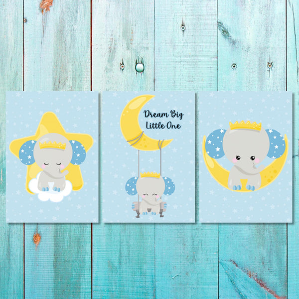 Boys - Set of 3 - Elephant Dream Big Little One Canvas & More 