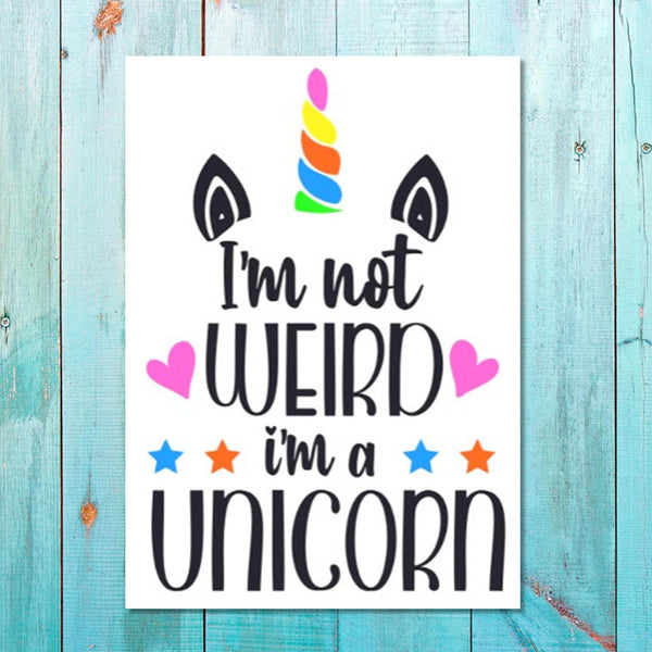 Girls: Set of 1 - I'm not Weird, I'm a Unicorn Canvas & More 