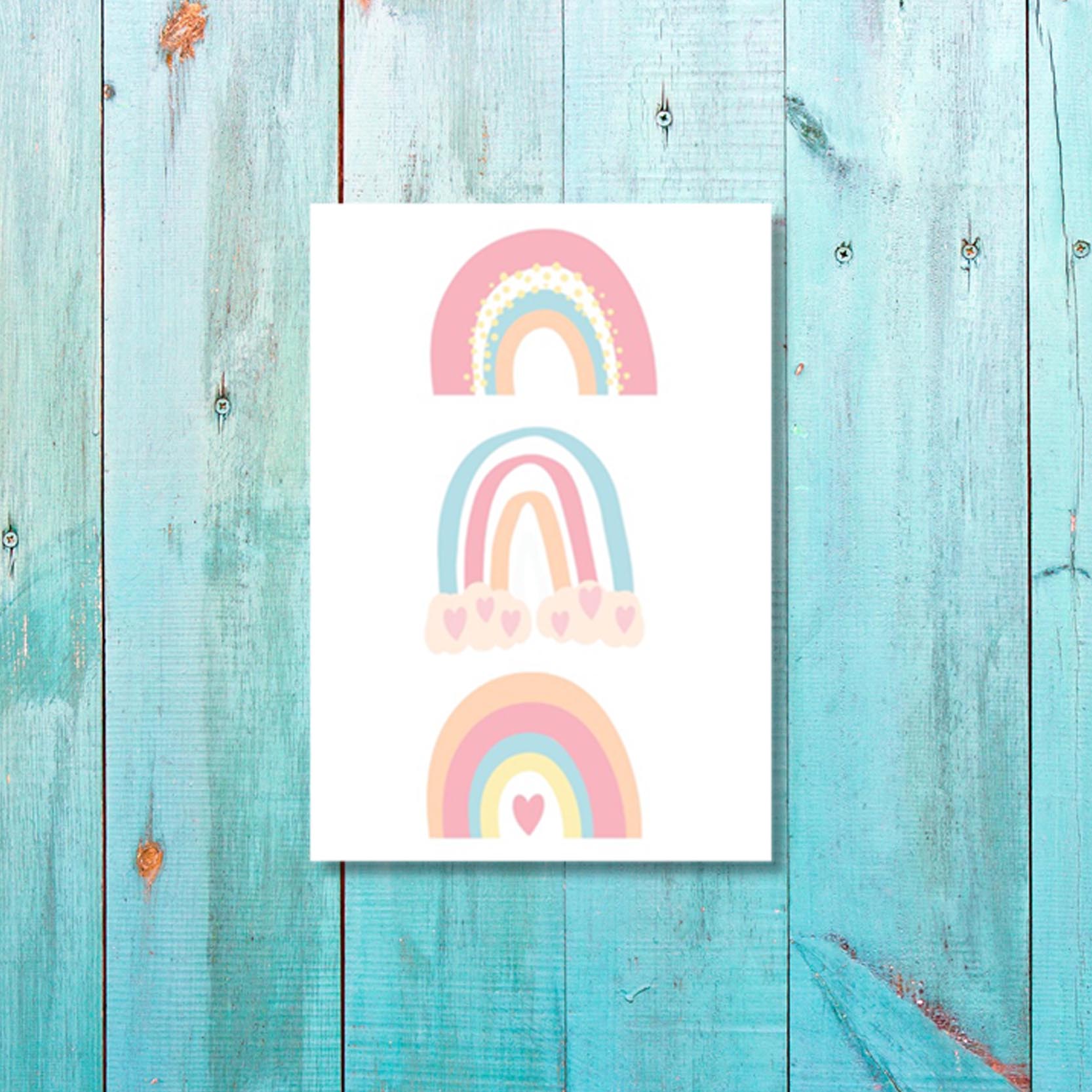 Pink heart Rainbows Canvas & More 