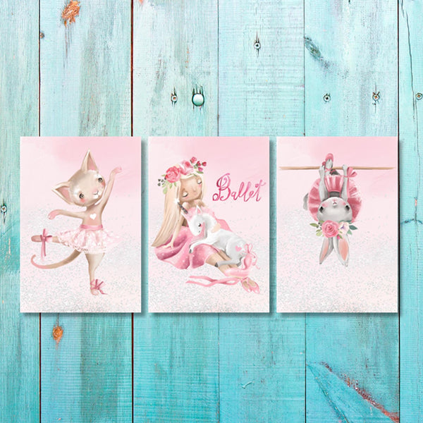 Girls: Set of 3 - Ballet Dancers Canvas & More 