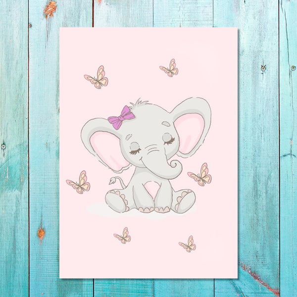 Girls: Set of 1 - Little Elephant Girl Canvas & More 